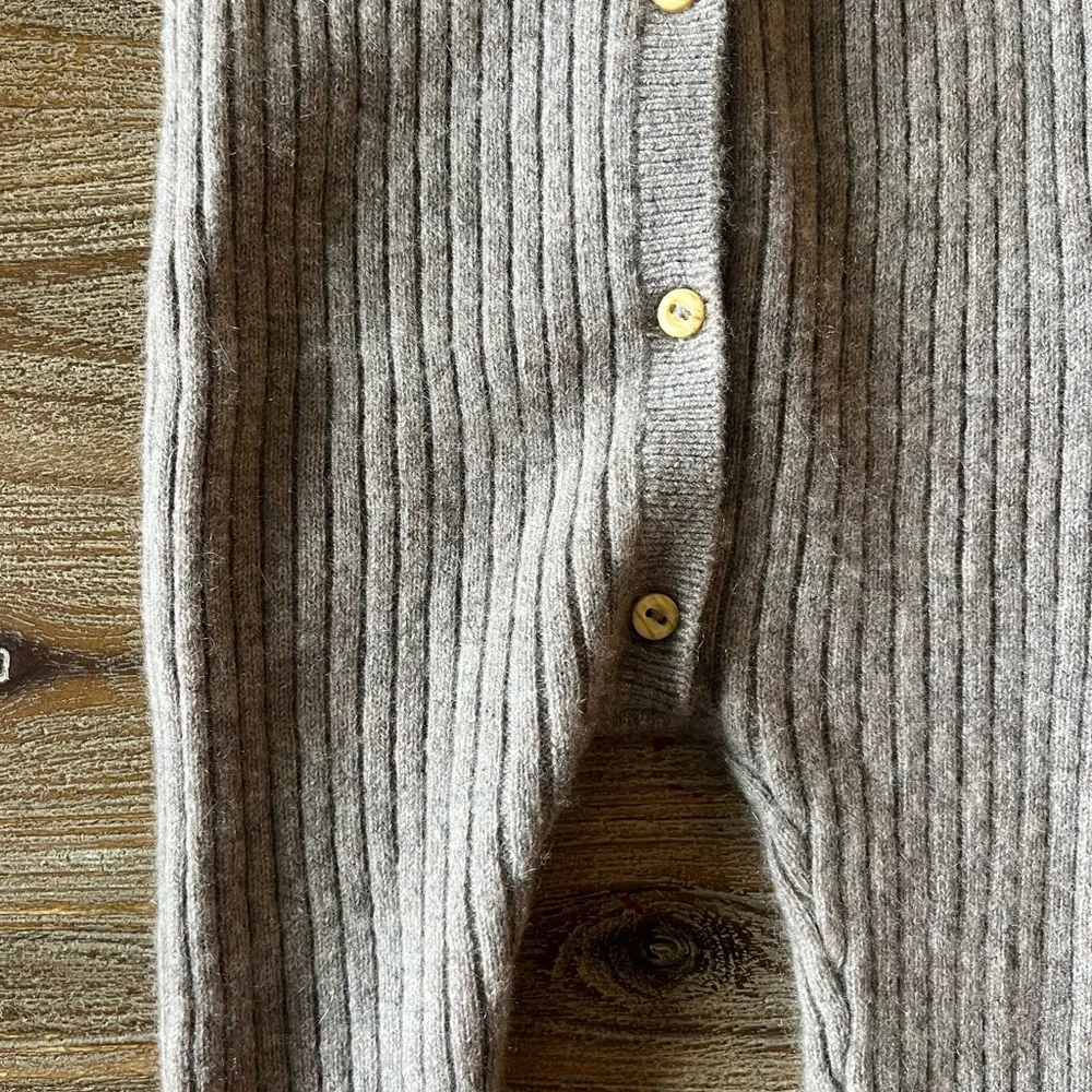 H&M Ribbed Greige Long Sleeve Onesie